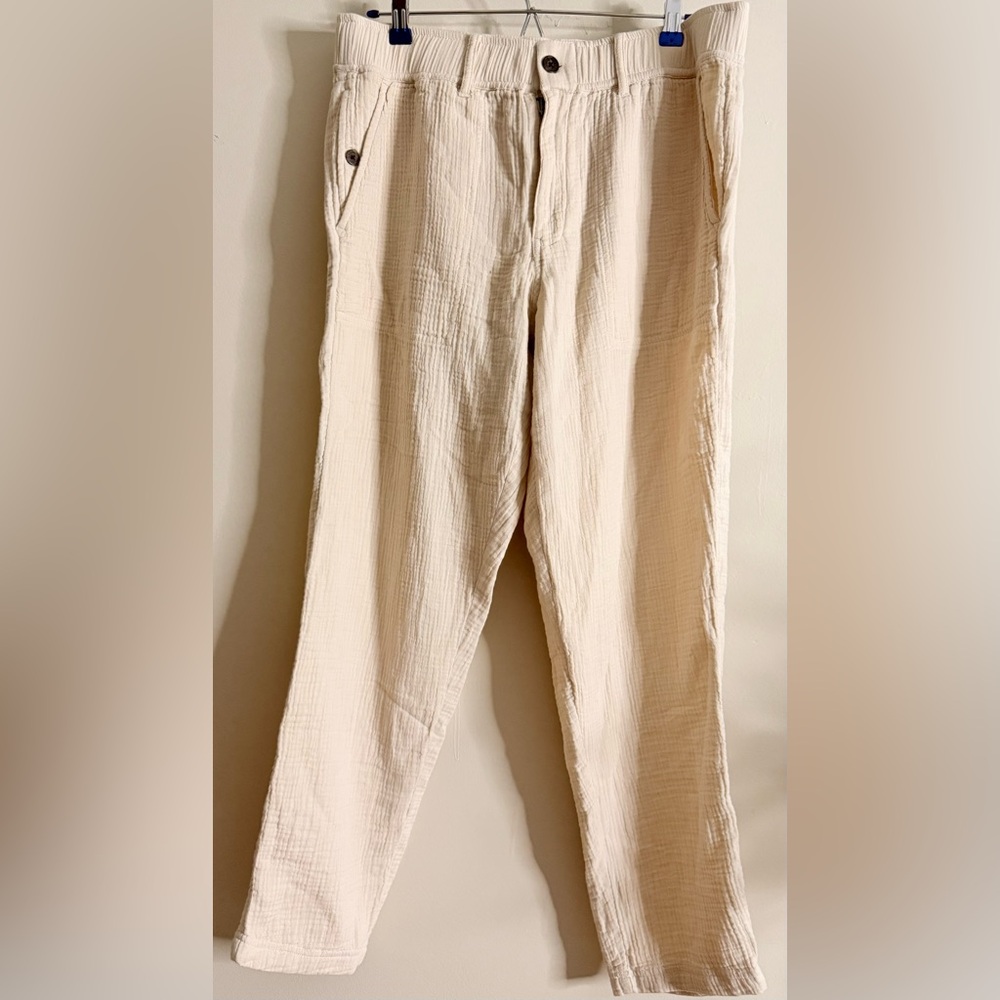 NWT UpWest Beige‎ Textured  cotton Trousers size Medium